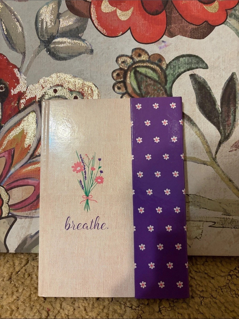 Floral Breathe Journal Notebook in Purple & Pink